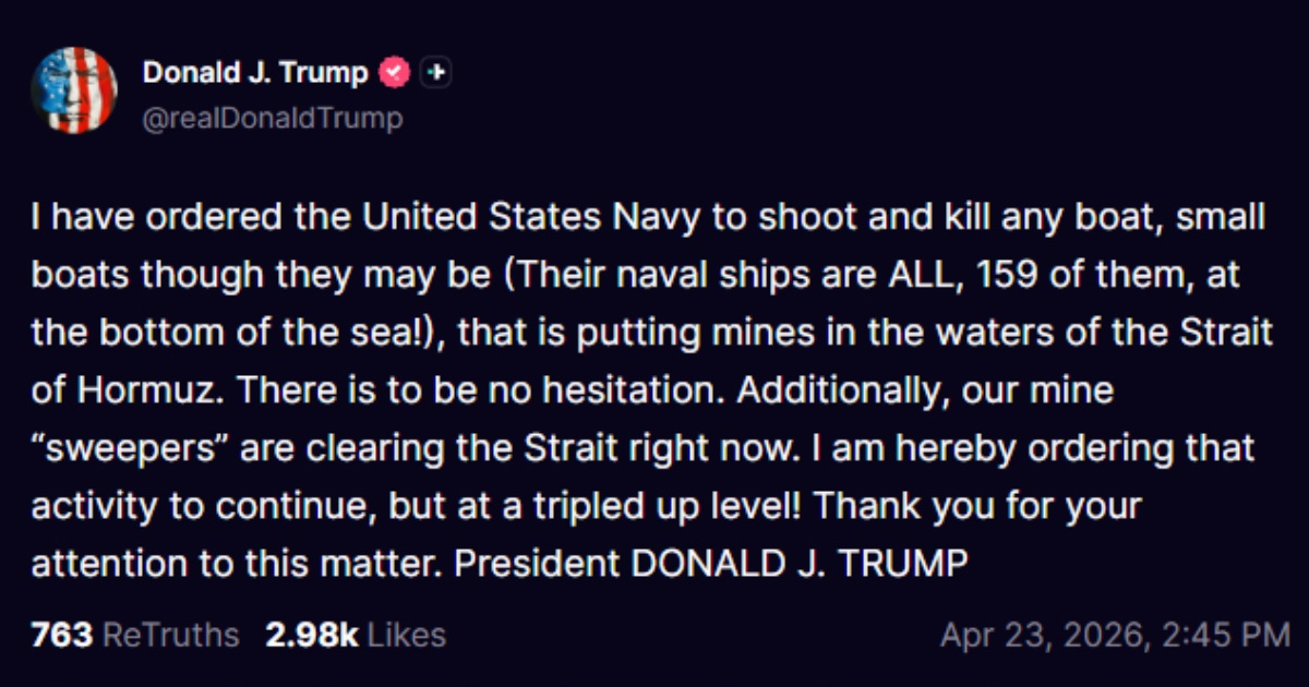 Trump: Naredio sam mornarici da puca i ubije svaki brod koji postavlja mine u tjesnacu