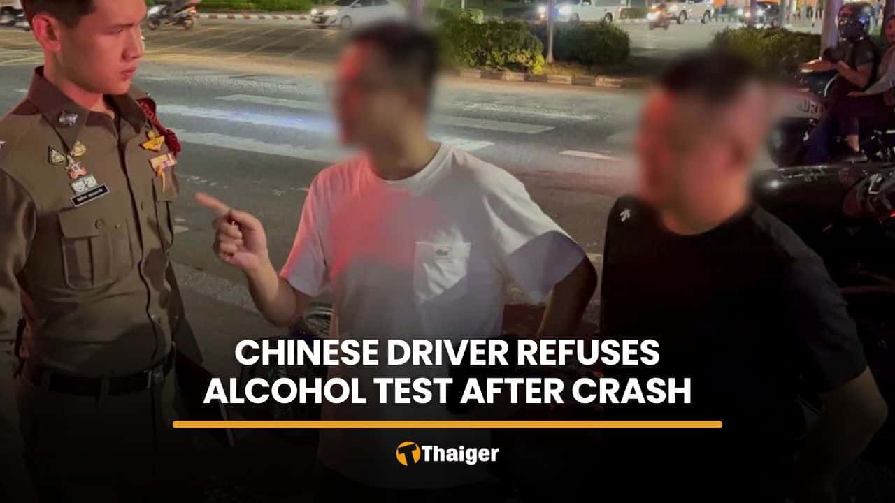 Chinese tourist refuses alcohol test after Pattaya crash