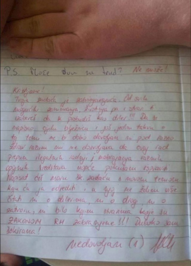 Učiteljica ostala potpuno šokirana temom zadaćnice koju je Kristijan odabrao, morate to vidjeti