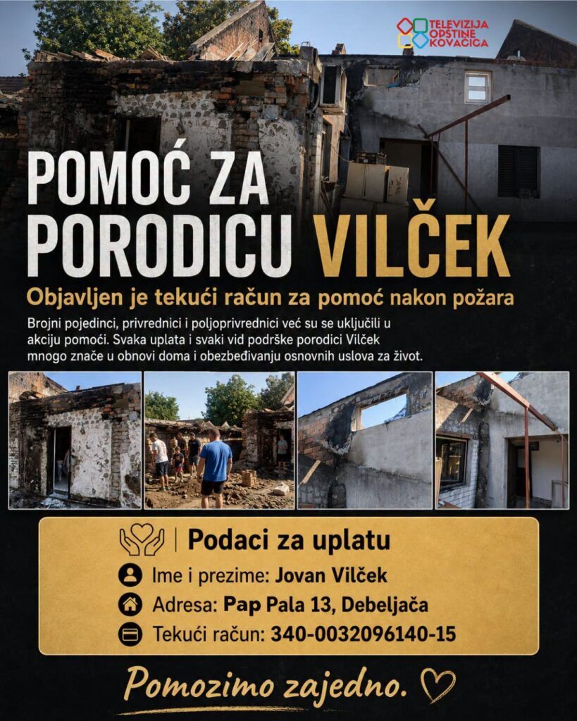 Pomozimo porodici Vilček: Vatra im uništila dom