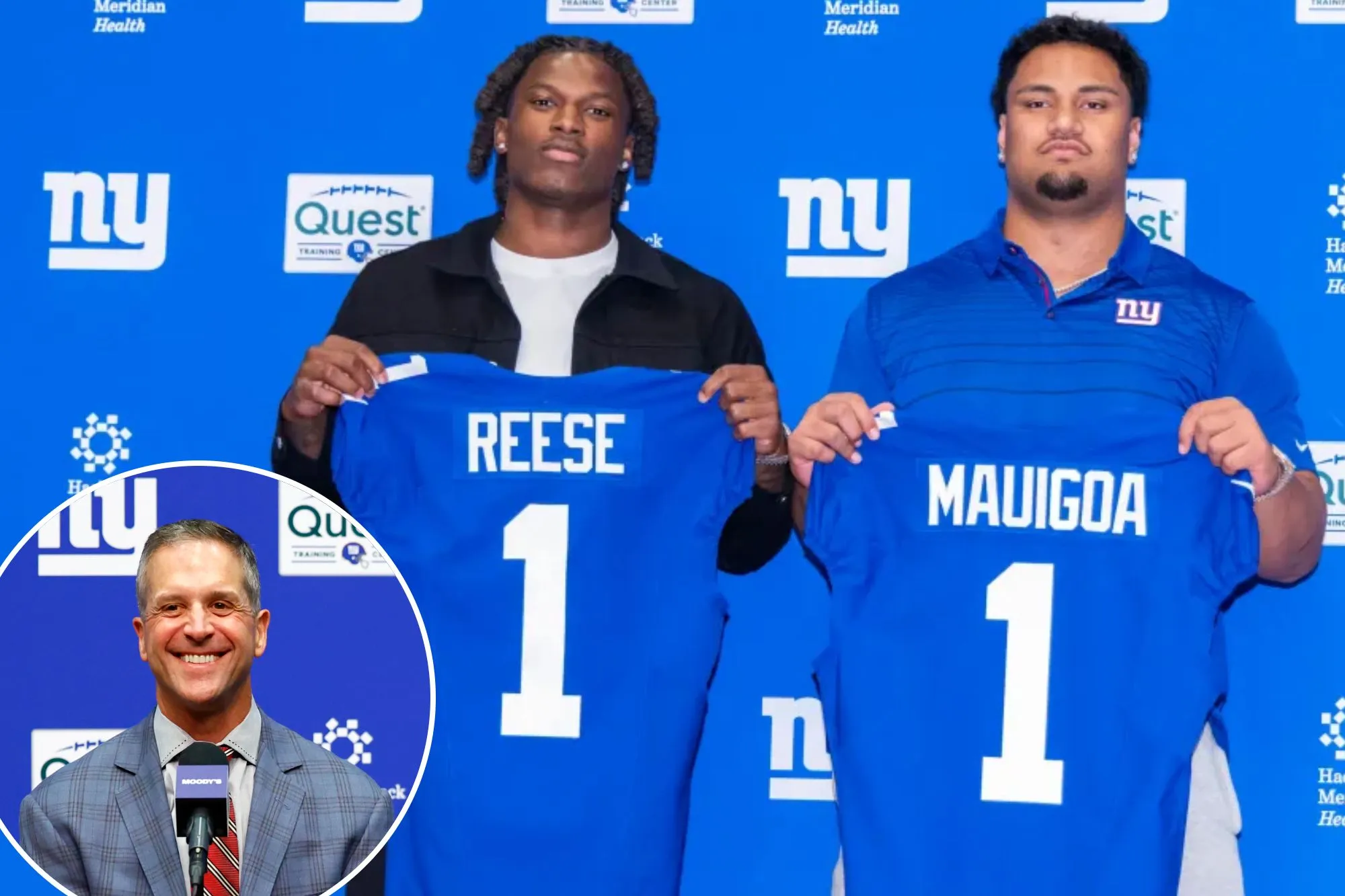 Arvell Reese and Francis Mauigoa more than a pleasant Giants draft surprise for John Harbaugh