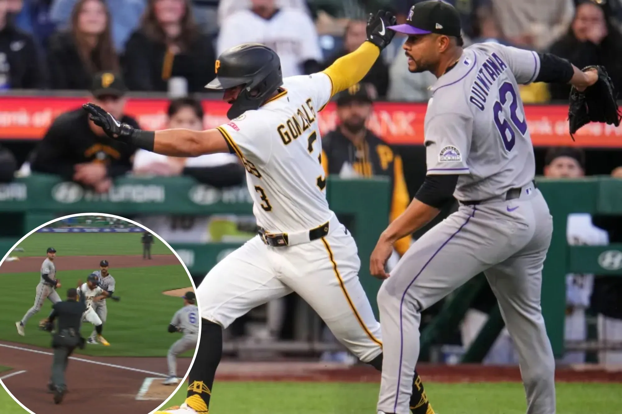 Pirates score two runs in most bizarre fashion during wild baserunning adventure