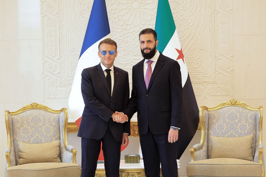 Explosion near Macron’s Damascus hotel as French president meets Syrian counterpart