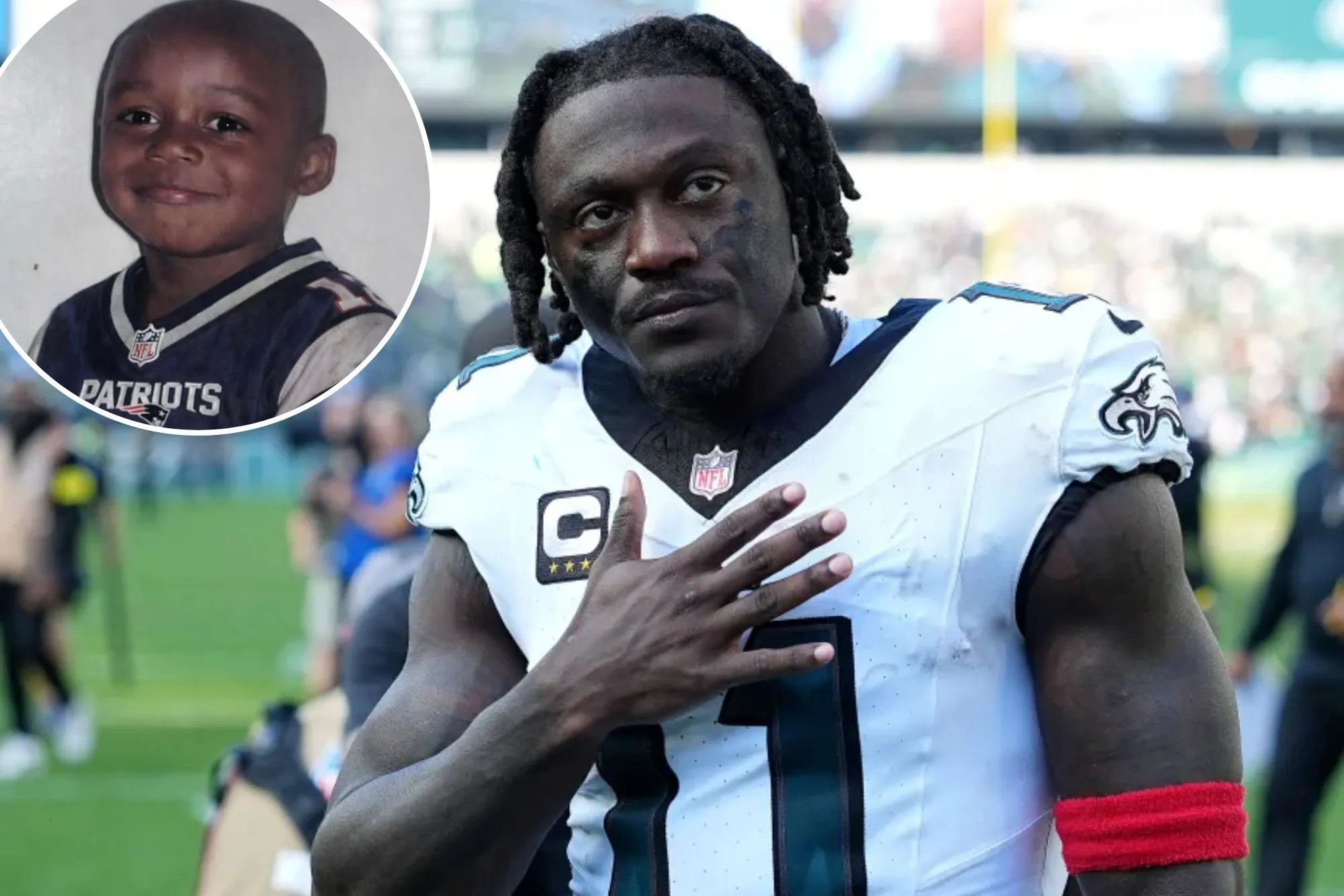 A.J. Brown has adorable response to being traded to Patriots after saying Eagles goodbye
