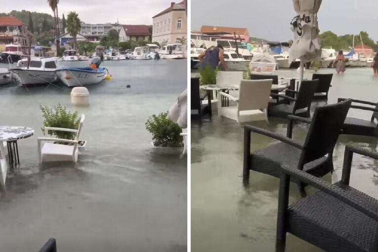 DRAMA NA JADRANU! More se izlilo preko rive, poplavljeni restorani i kafići na Hvaru, jak vetar obustavio brojne brodske linije (VIDEO)