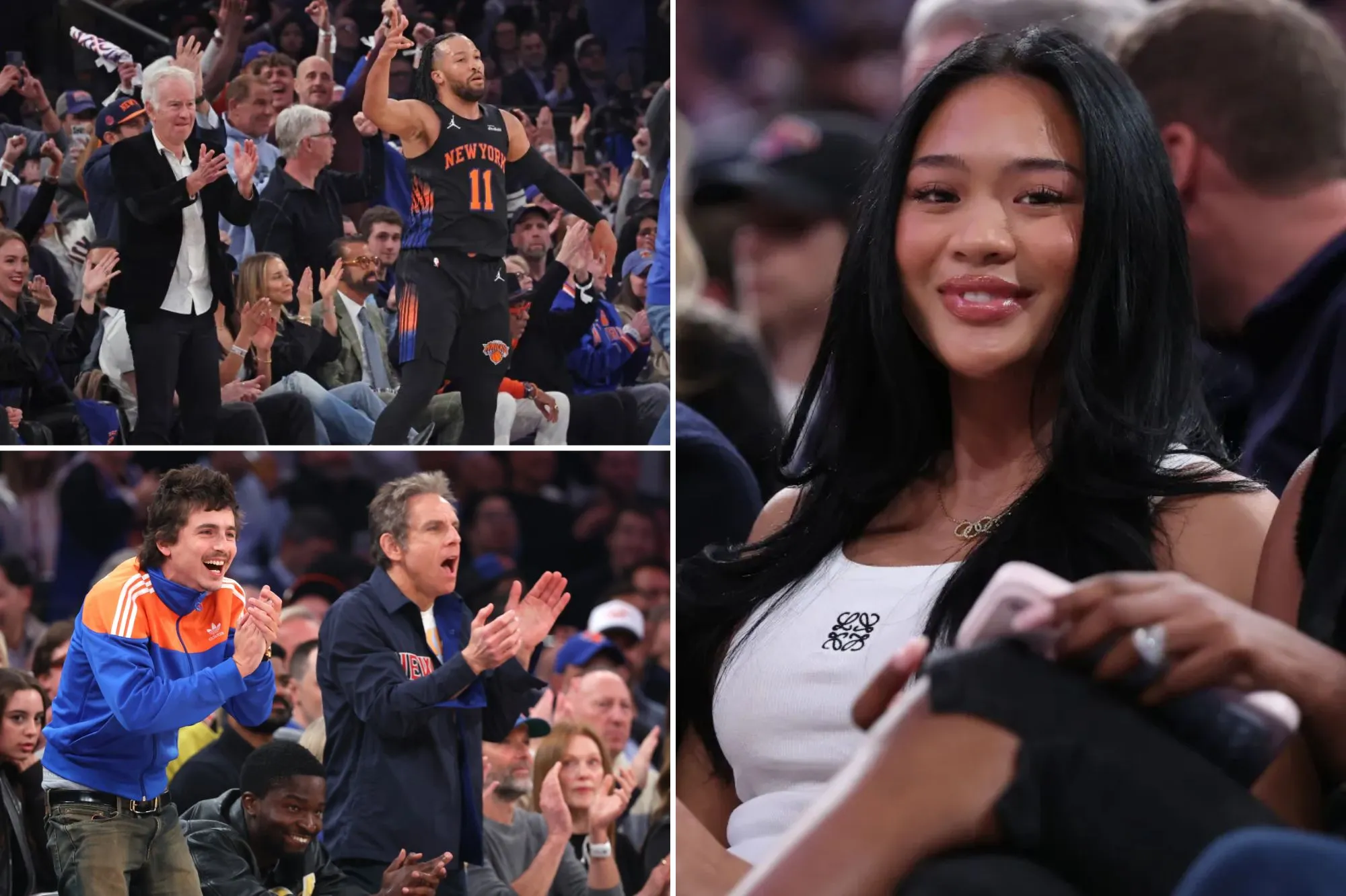 Timothee Chalamet, Suni Lee take in Knicks-Hawks Game 2 with celebs, franchise icons out in full force