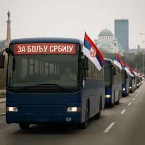 Veliki broj autobusa najavio je šetnju do Beograda 12. aprila
