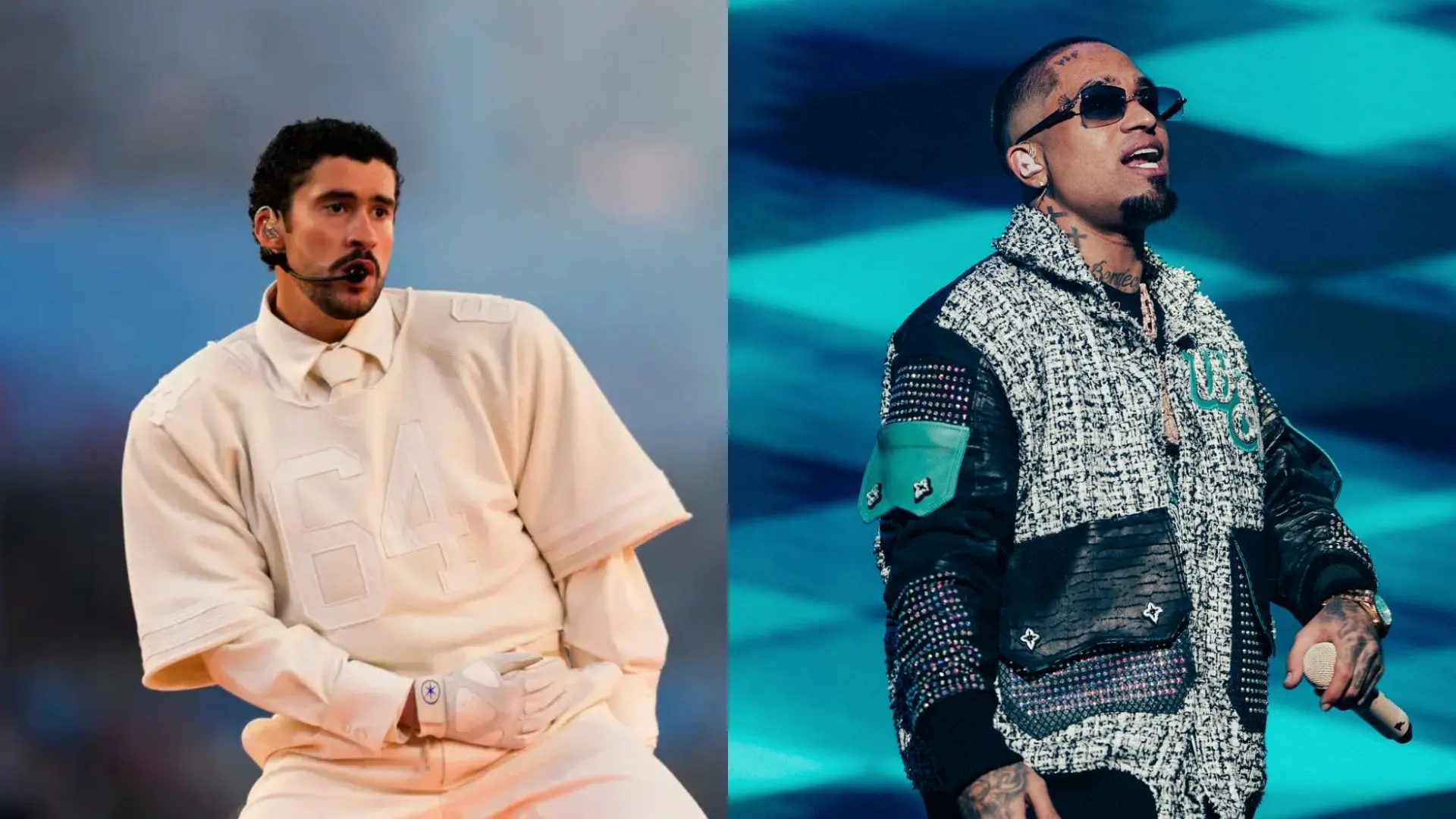  Bryant Myers sorprende al público del Estadi Olímpic en el segundo concierto de Bad Bunny en Barcelona 